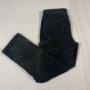 Wallace & Barnes Carpenter Pants Mens 33x32 Olive Green Corduroy Workwear